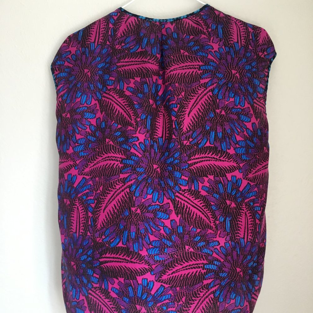 J.Crew tropical floral boxy tank 8 100% silk